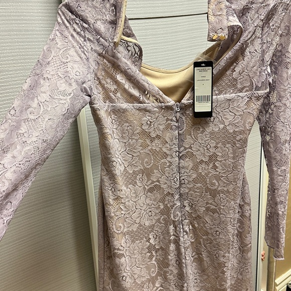 Bebe LONG SLEEVE LACE MINI DRESS - Picture 7 of 7